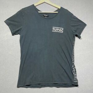 2Pac Shirt Men S Relaxed Fit Black Bandana Paisley Back Print Hip Hop Streetwear